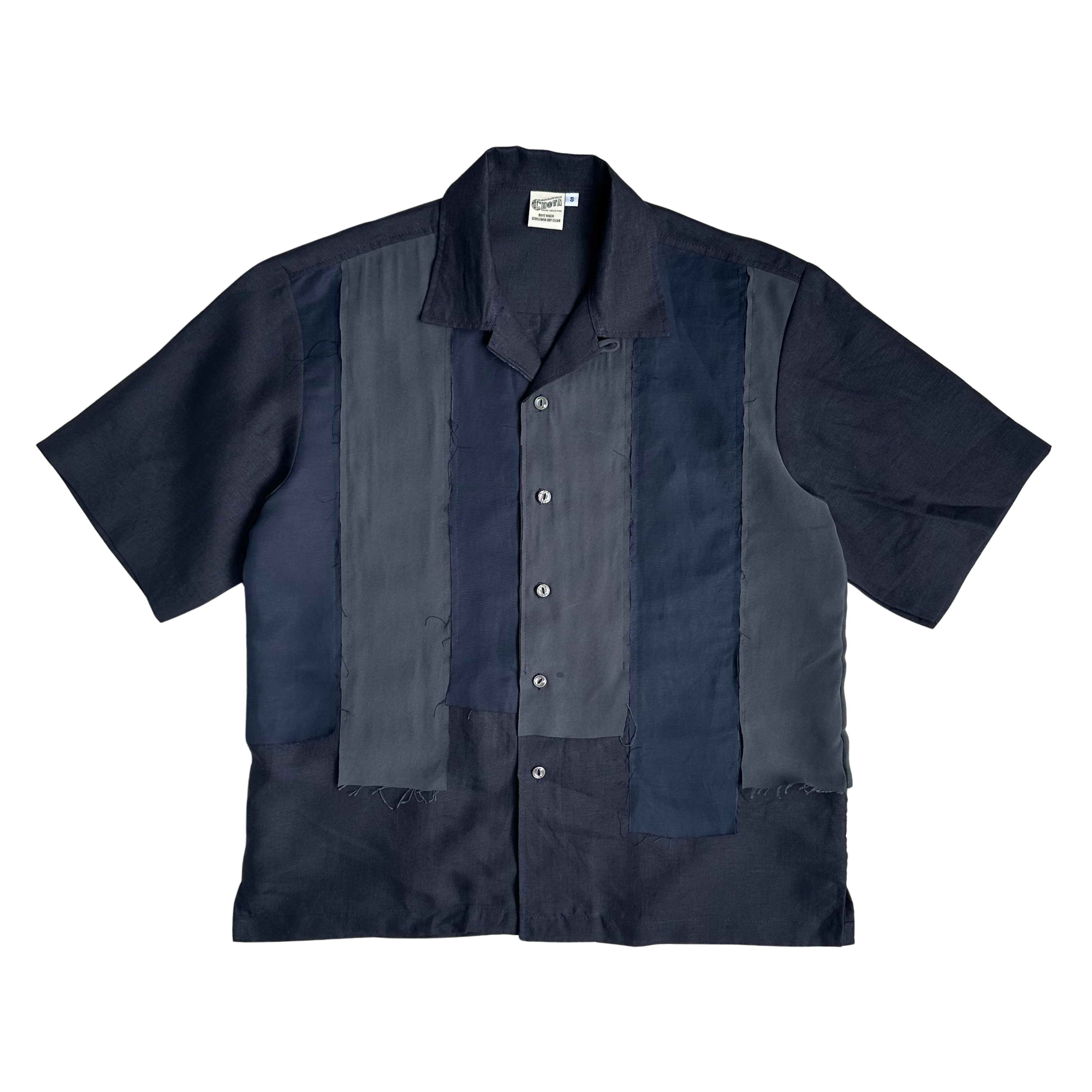 Reconstructed Panel Shirt (Navy & Grey)