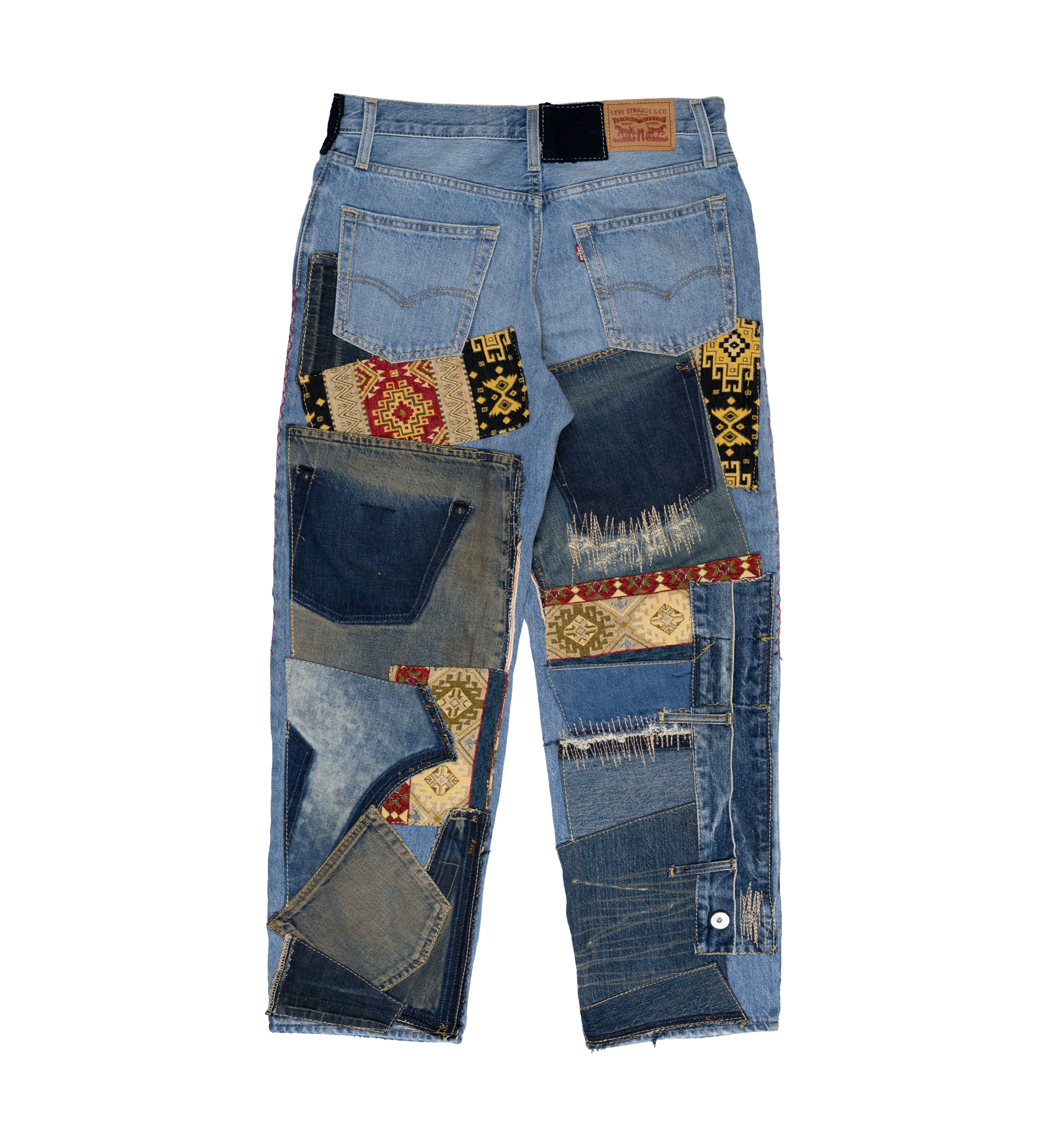 Chota Reworked Denim: Baggy Dad Jeans, Tribal Indigo - W28