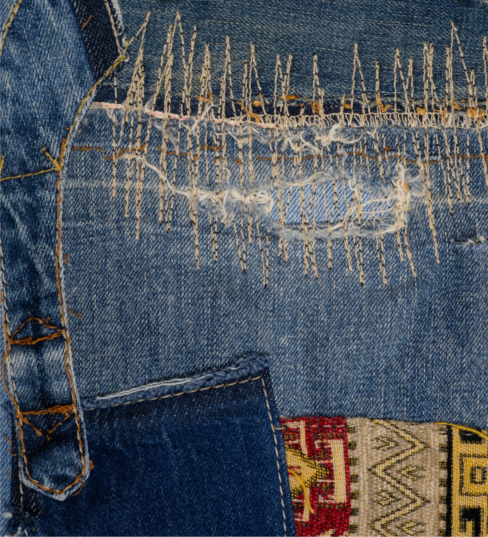 Chota Reworked Denim: Baggy Dad Jeans, Tribal Indigo - W28