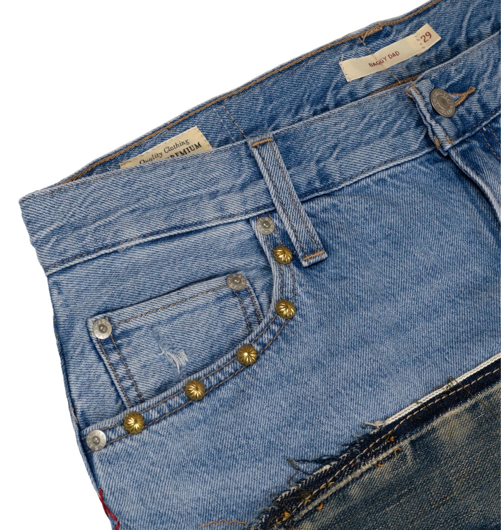 Chota Reworked Denim: Baggy Dad Jeans, Tribal Indigo - W29