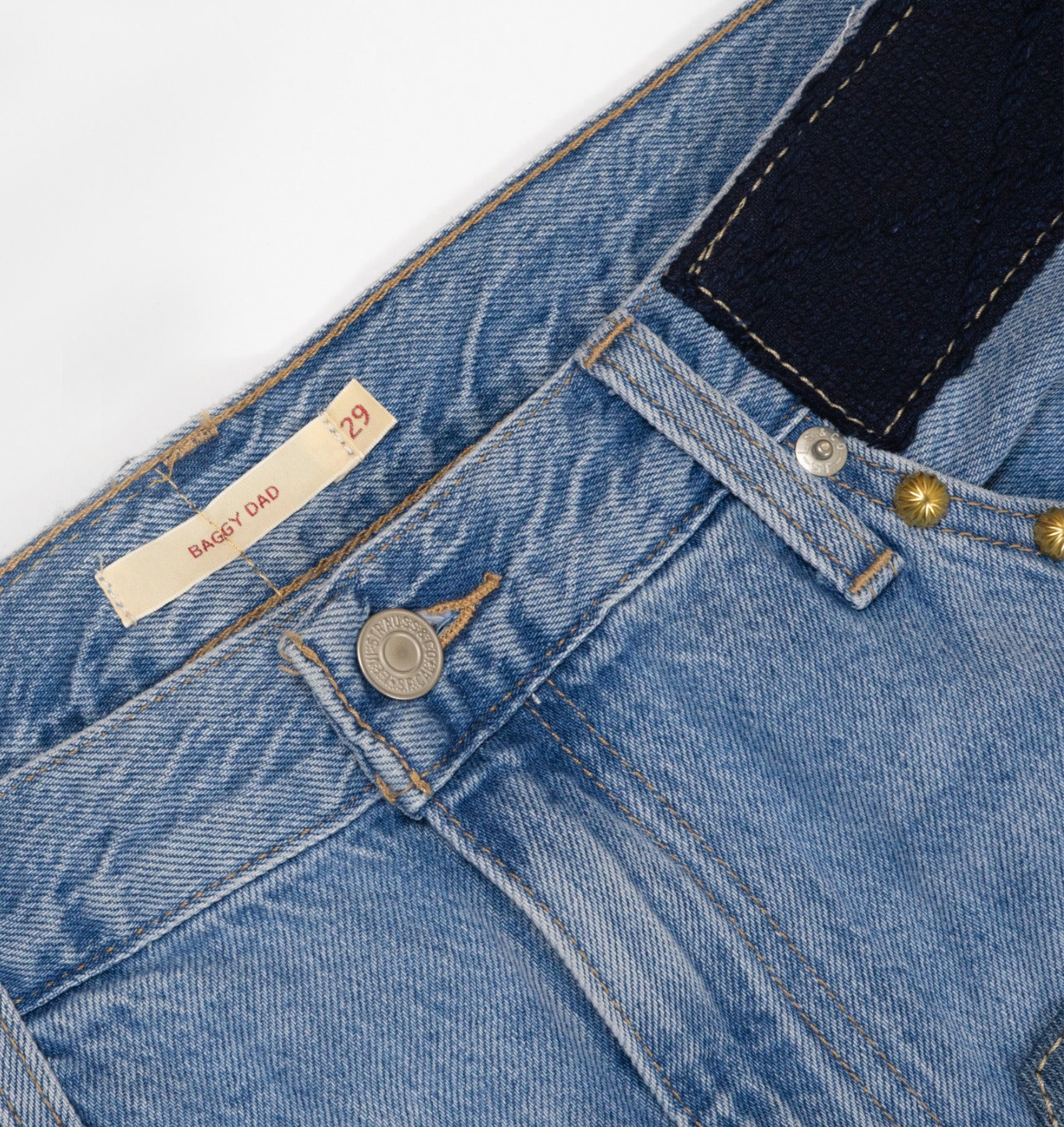 Chota Reworked Denim: Baggy Dad Jeans, Tribal Indigo - W29