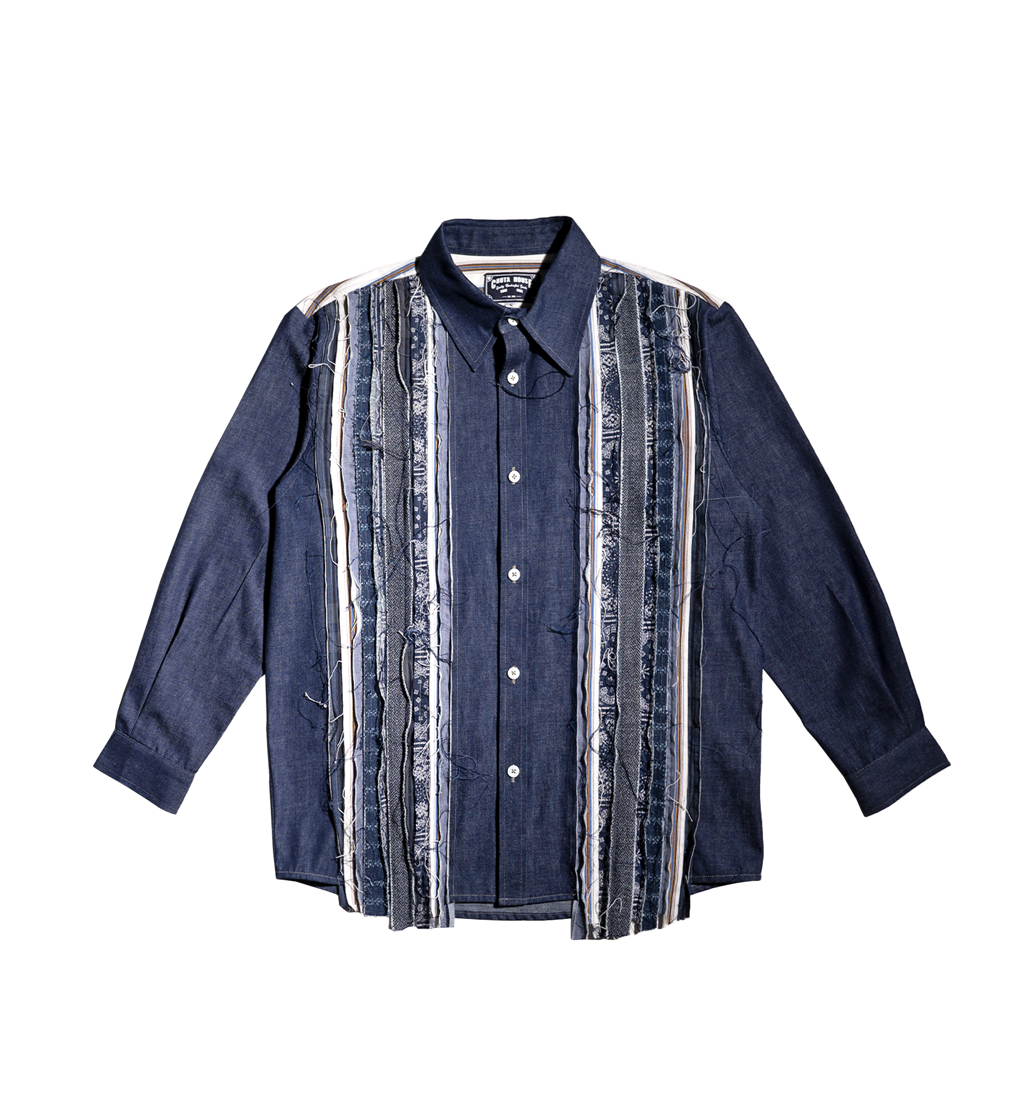 Indigo Patchwork Panel Shirt