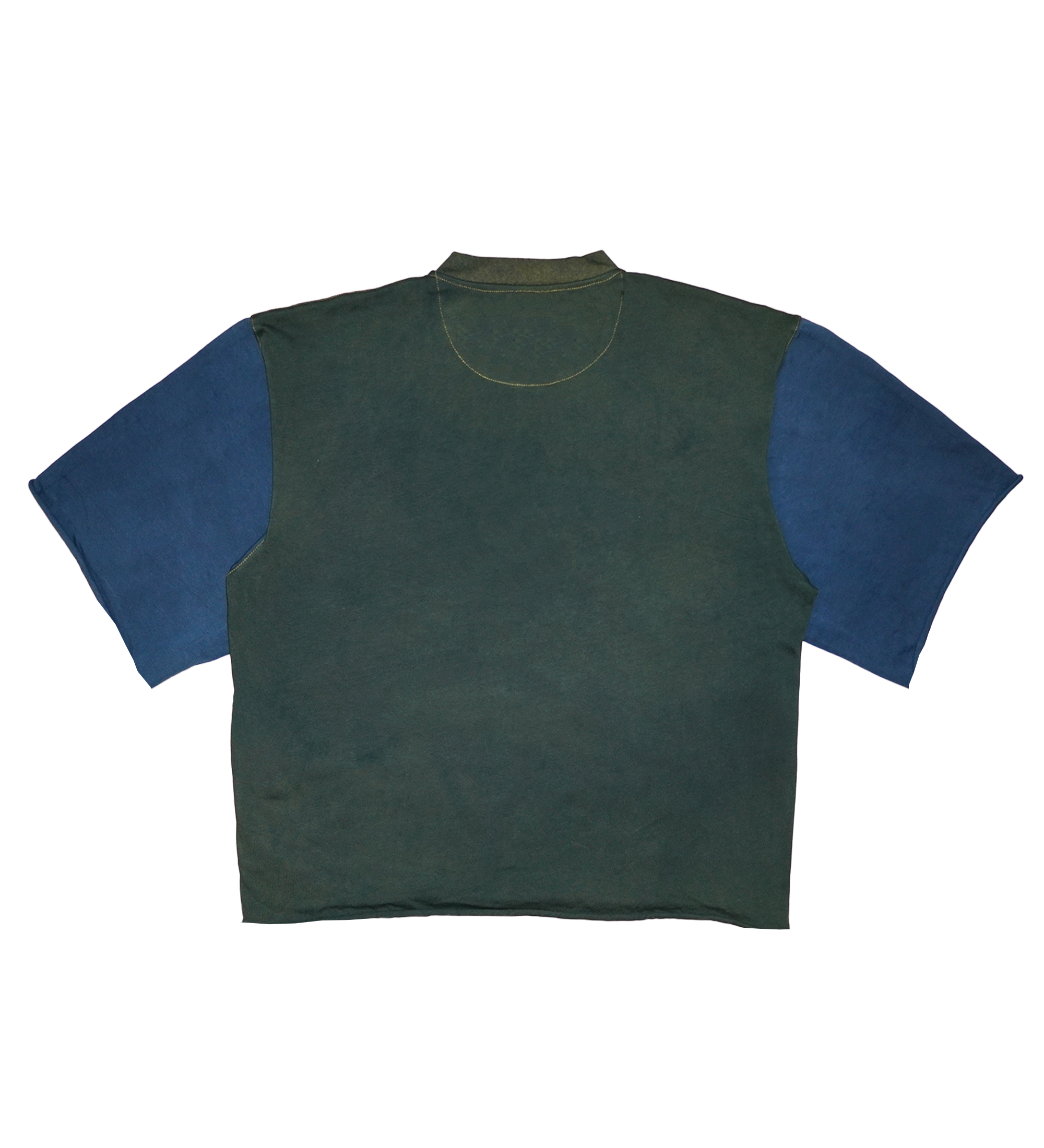 Indigo Patchwork Henley Tee