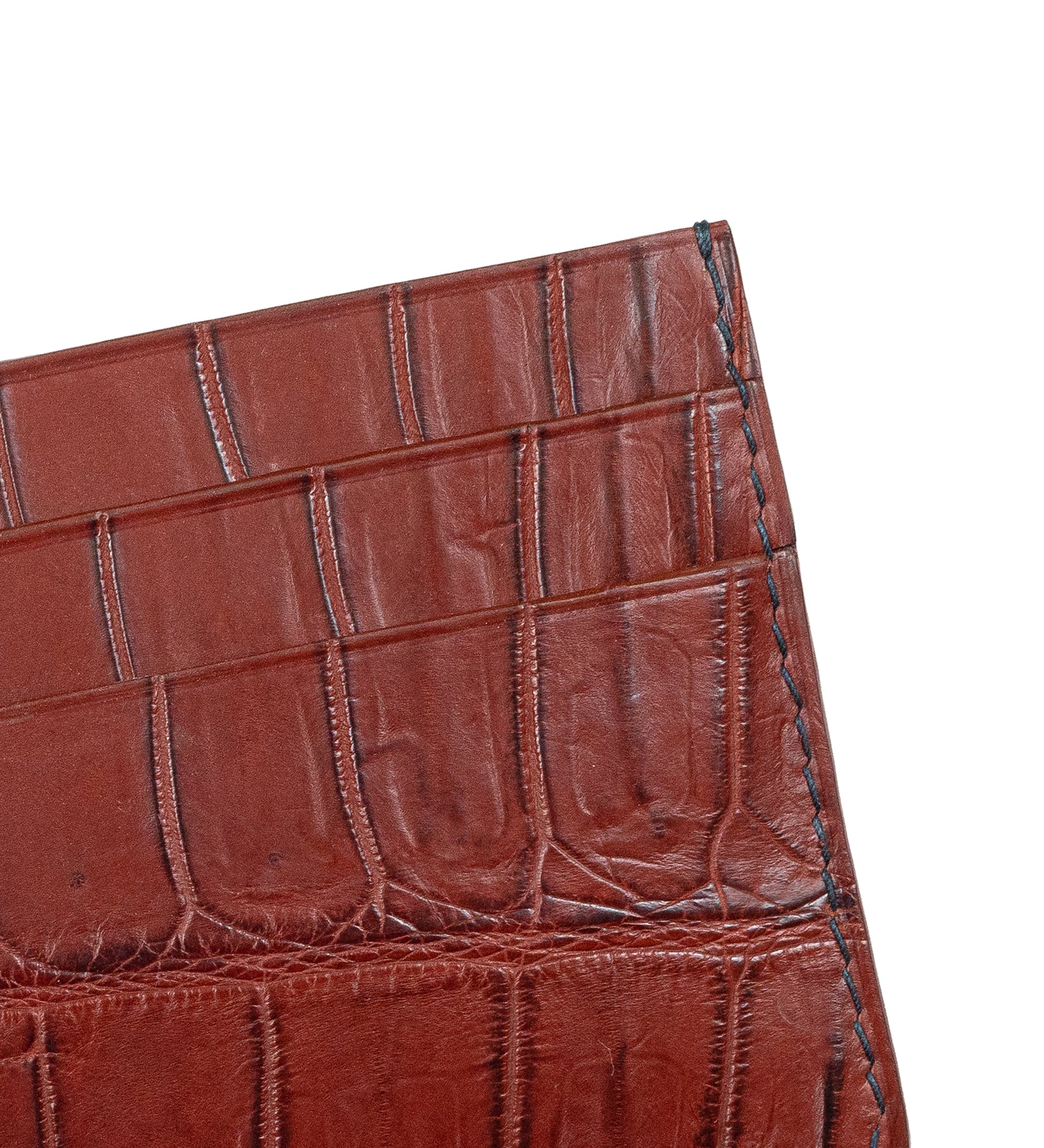 Multi-slot Cardholder, Crocodile Leather in Red