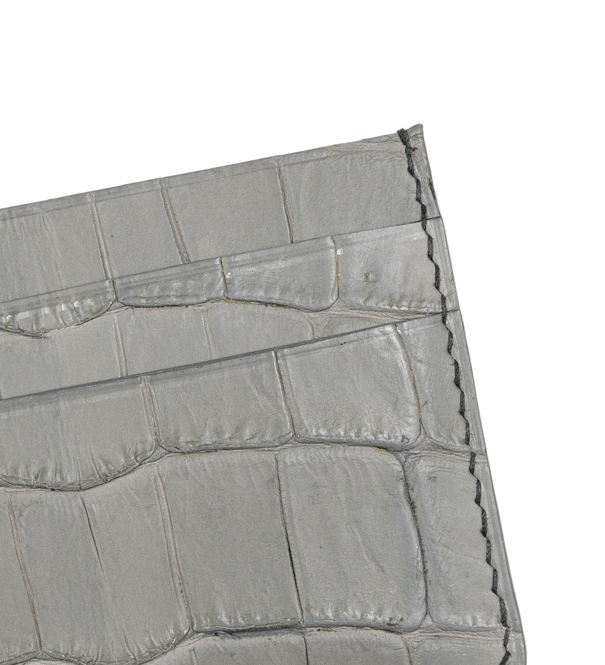 Multi-slot Cardholder, Crocodile Leather in Grey