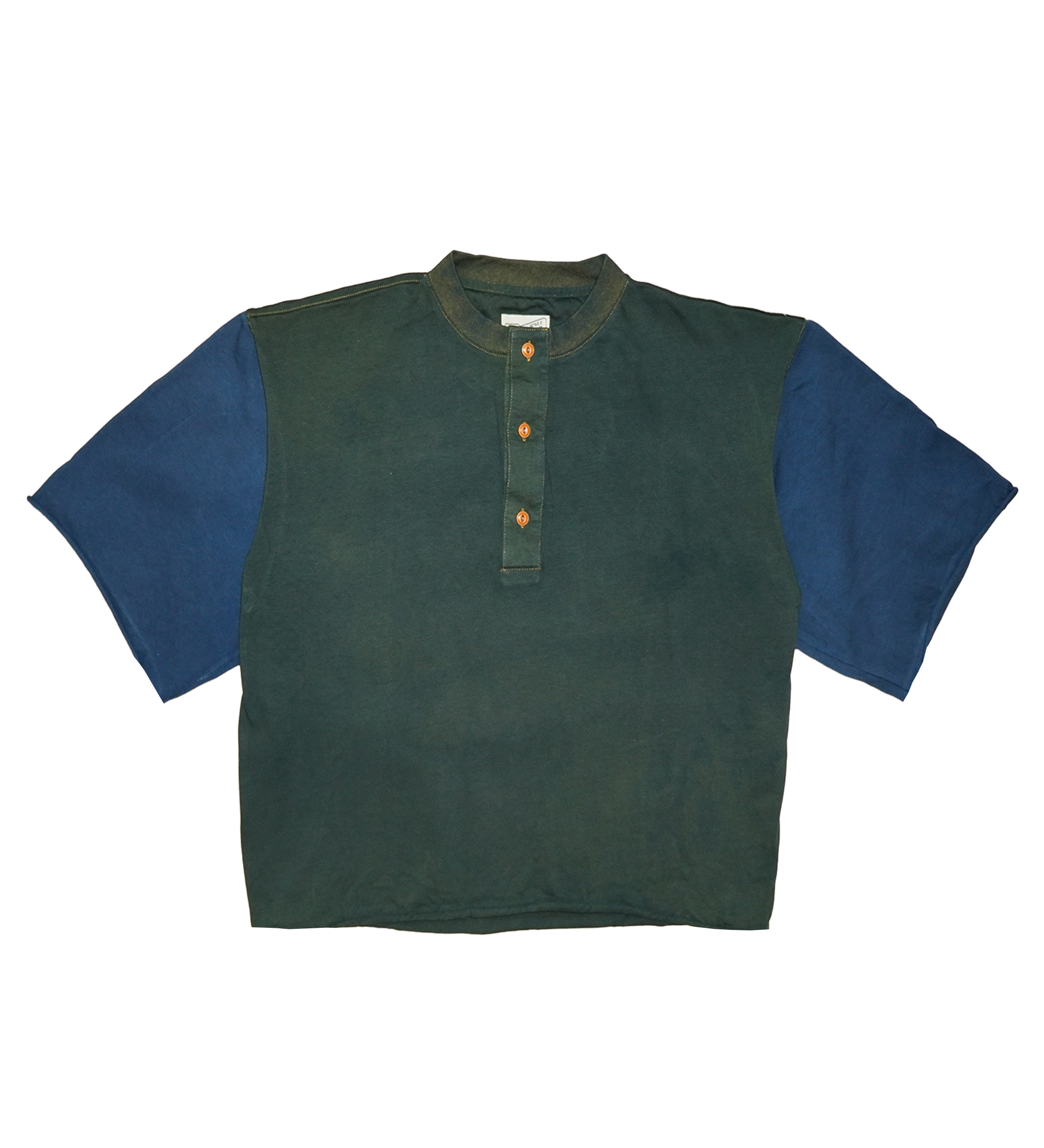 Indigo Patchwork Henley Tee