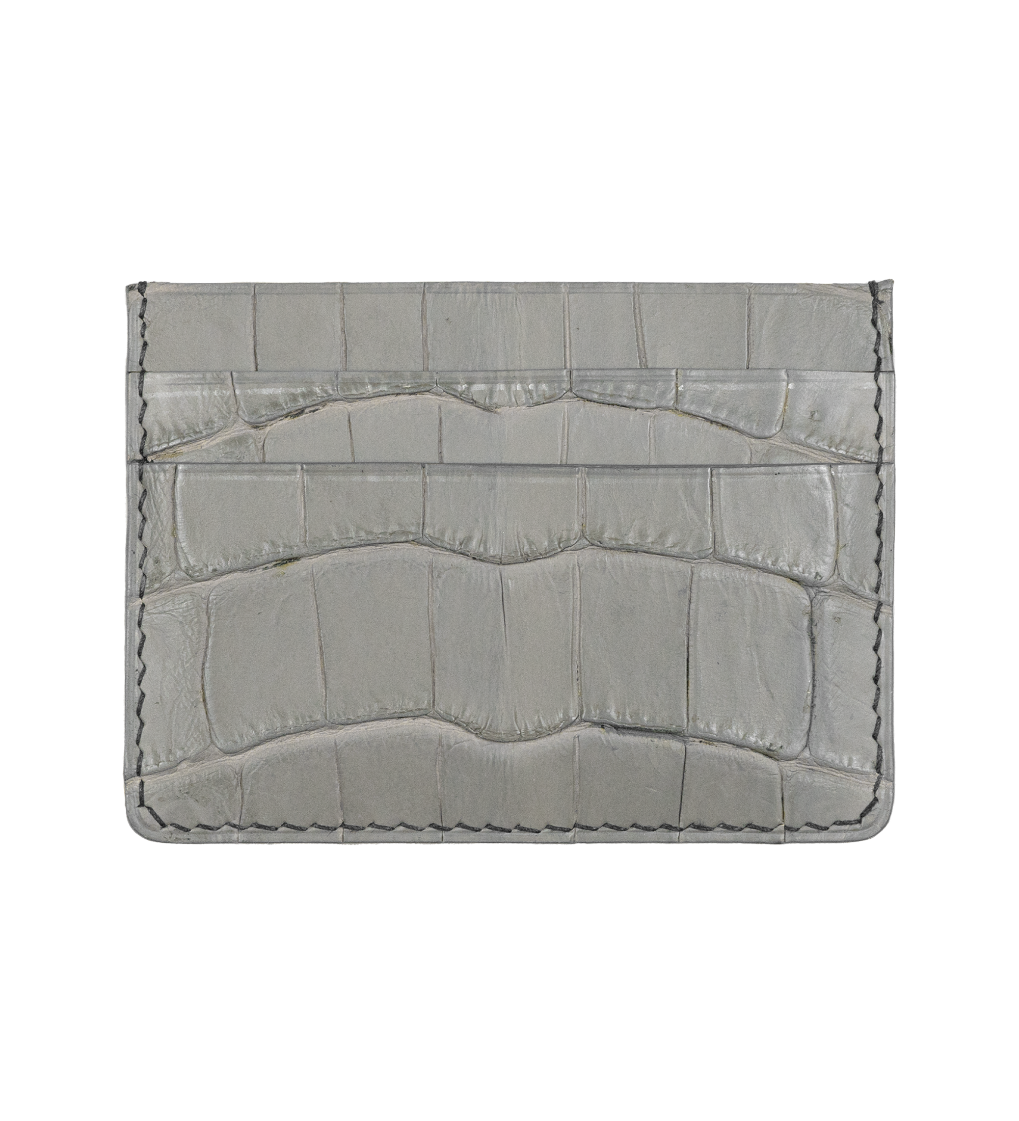 Multi-slot Cardholder, Crocodile Leather in Grey