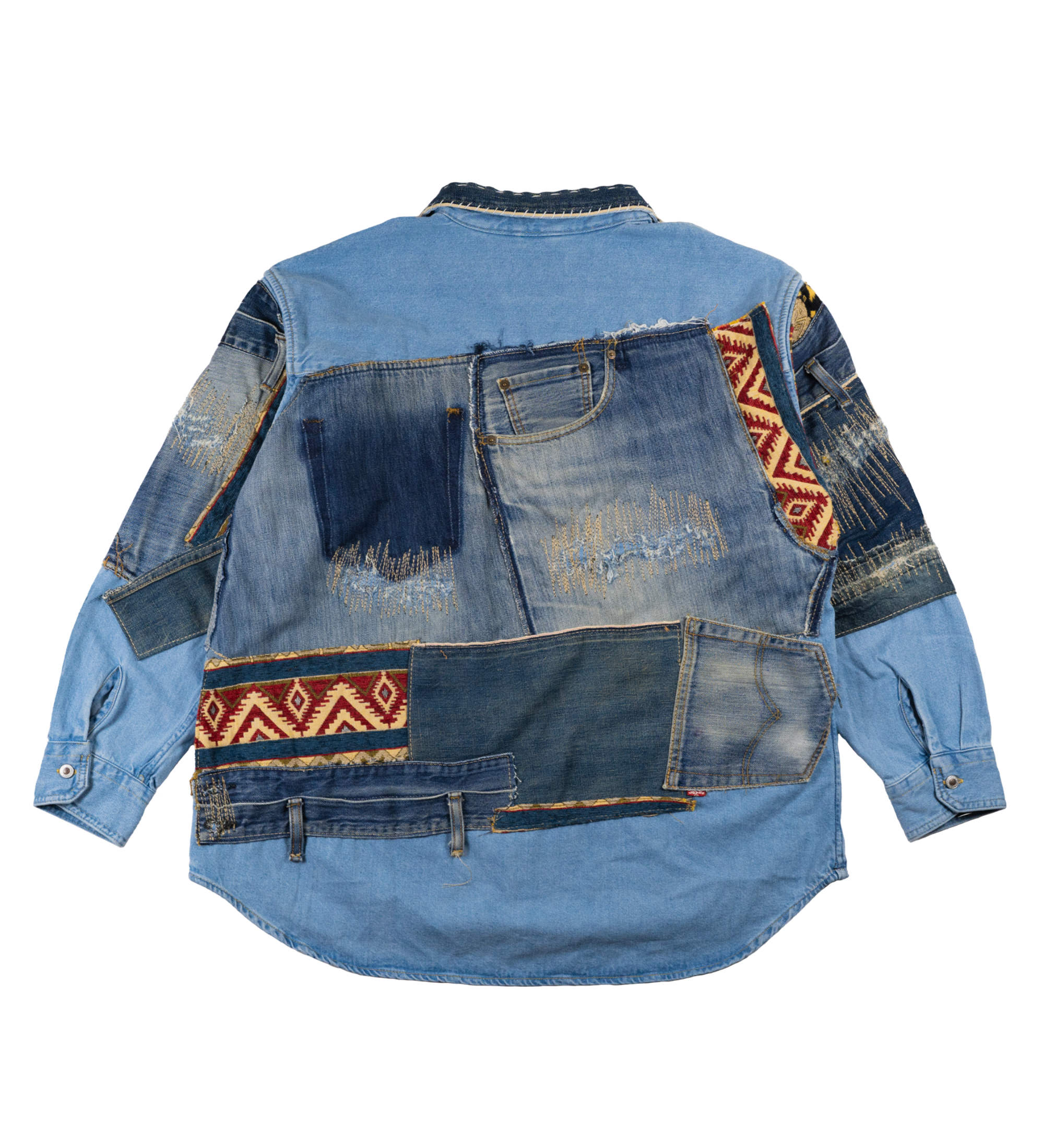 Chota Reworked Denim: SilverTab Oversized Shirt, Tribal Indigo - L