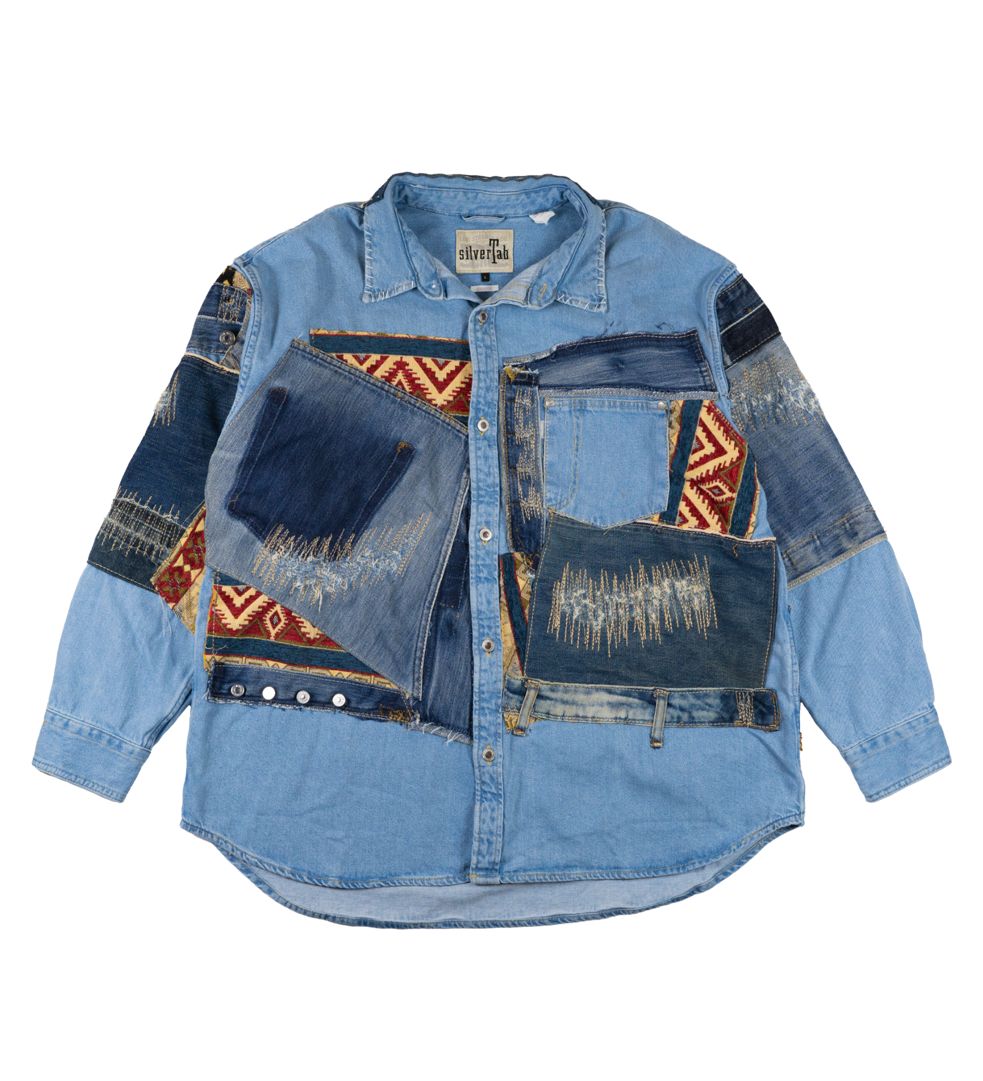 Chota Reworked Denim: SilverTab Oversized Shirt, Tribal Indigo - L