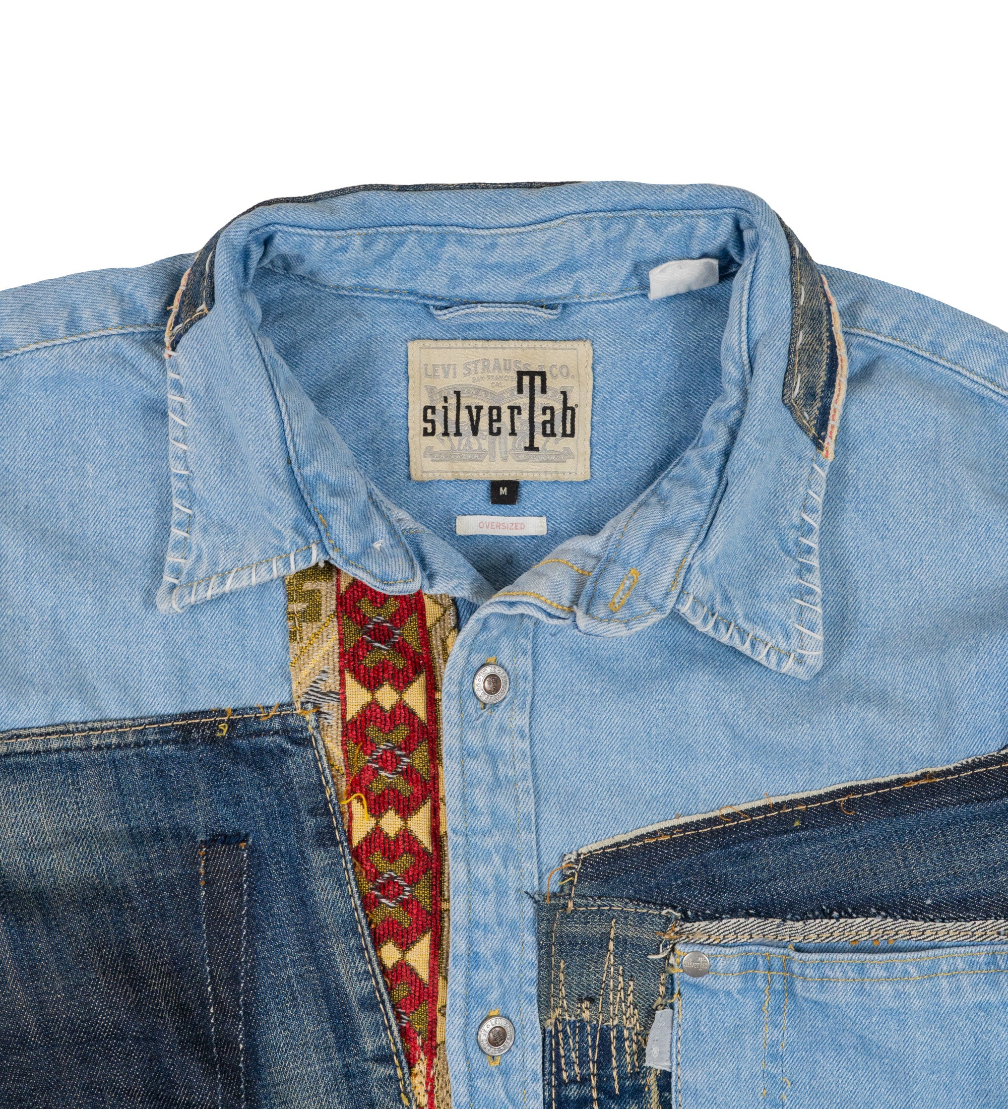 Chota Reworked Denim: SilverTab Oversized Shirt, Tribal Indigo - M