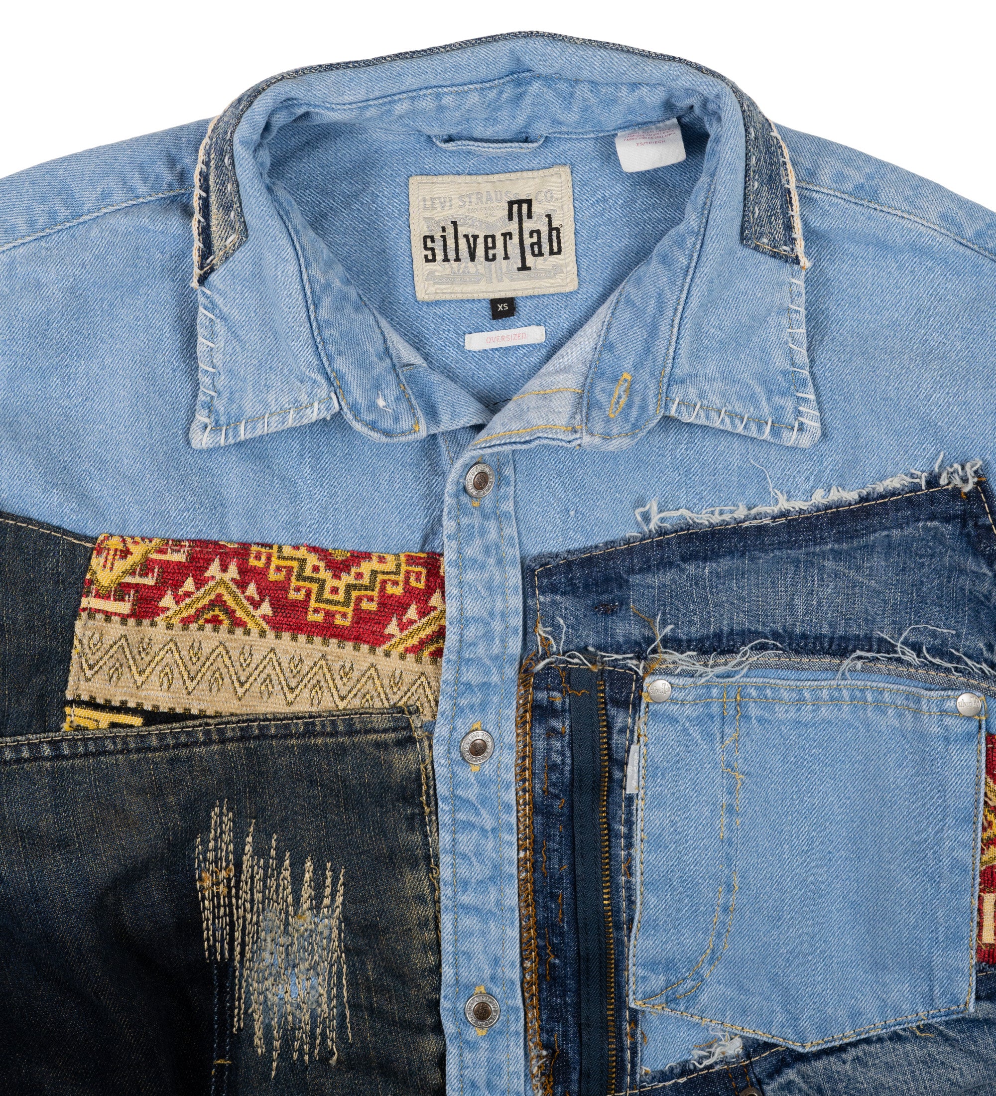 Chota Reworked Denim: SilverTab Oversized Shirt, Tribal Indigo - XS