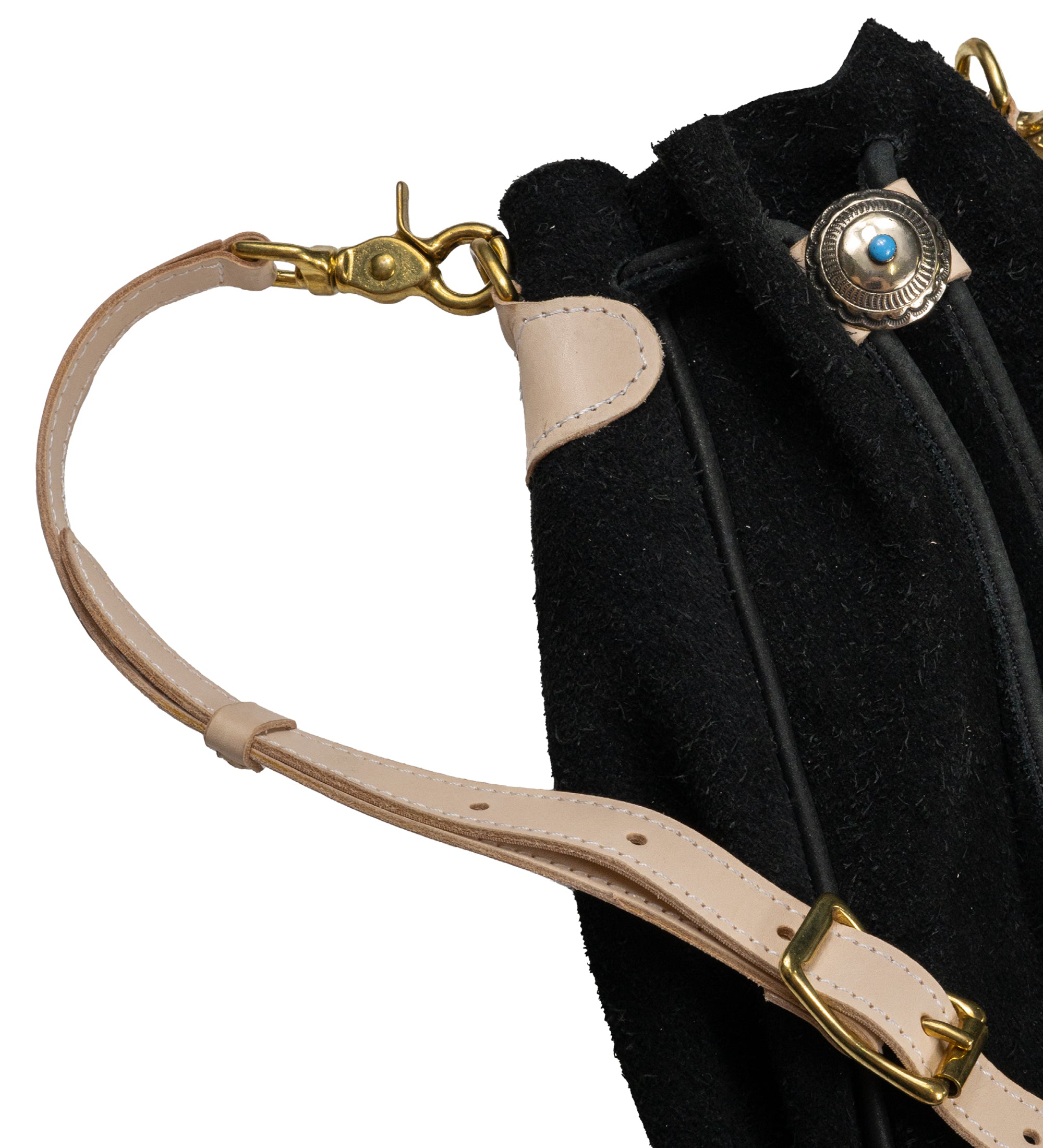 Native Roughout Leather Sling Bag, Black