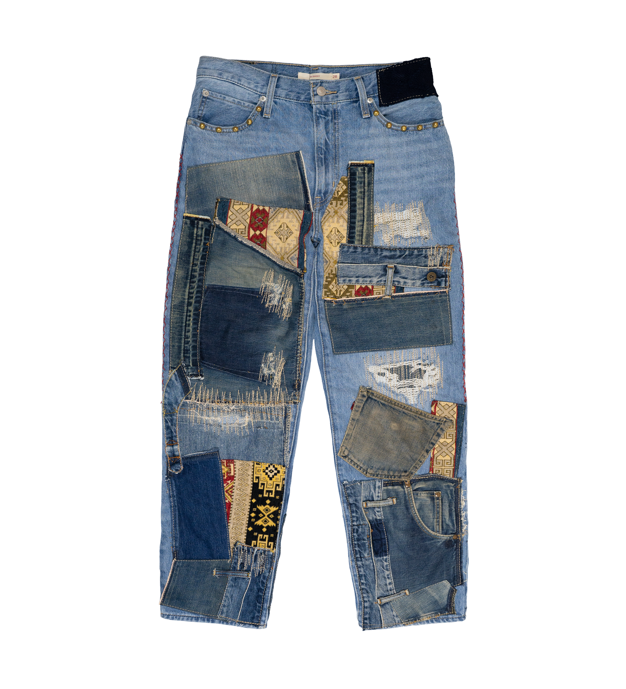 Chota Reworked Denim: Baggy Dad Jeans, Tribal Indigo - W28
