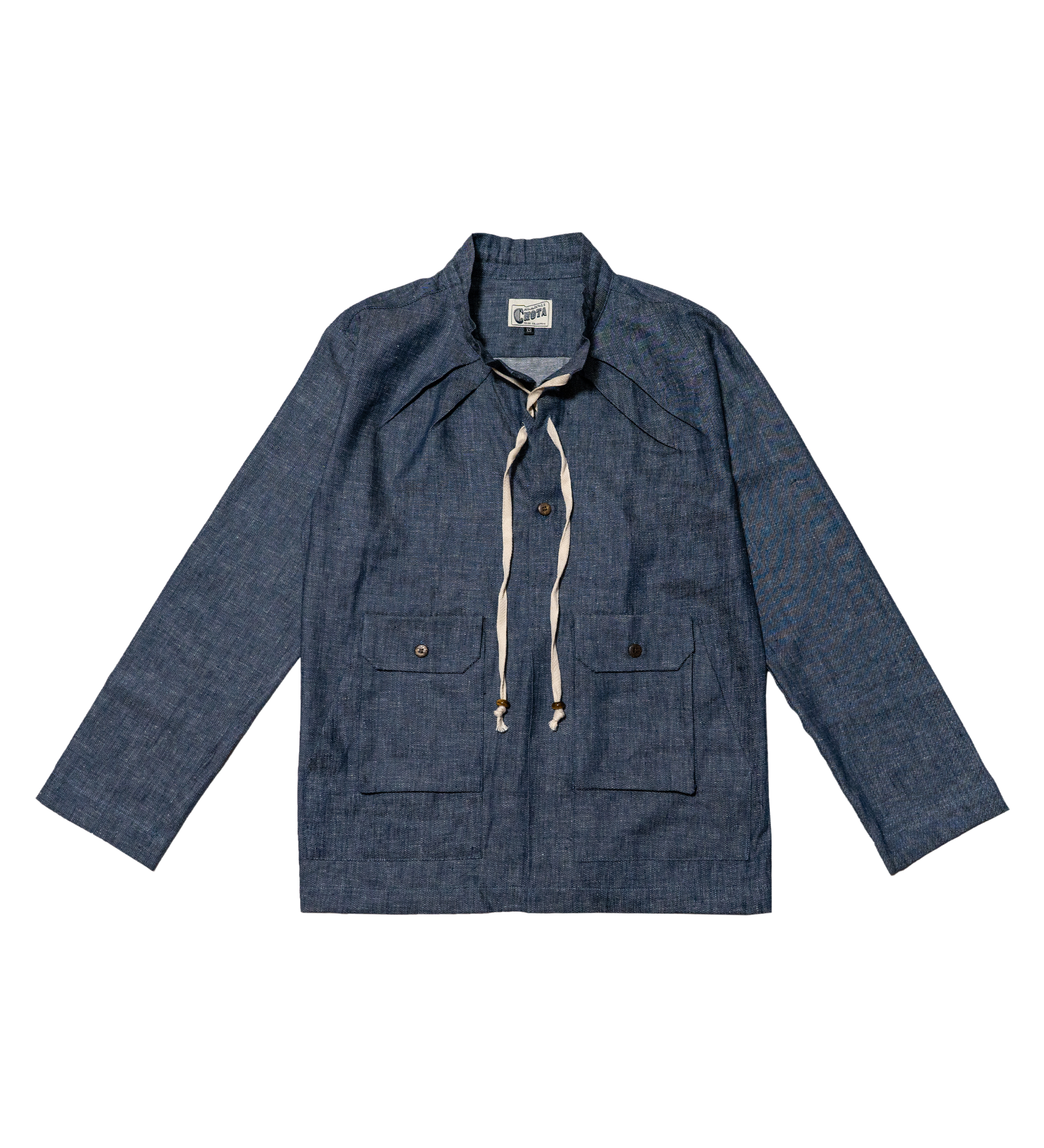 Riley Hoodless Anorak, Blue Linen