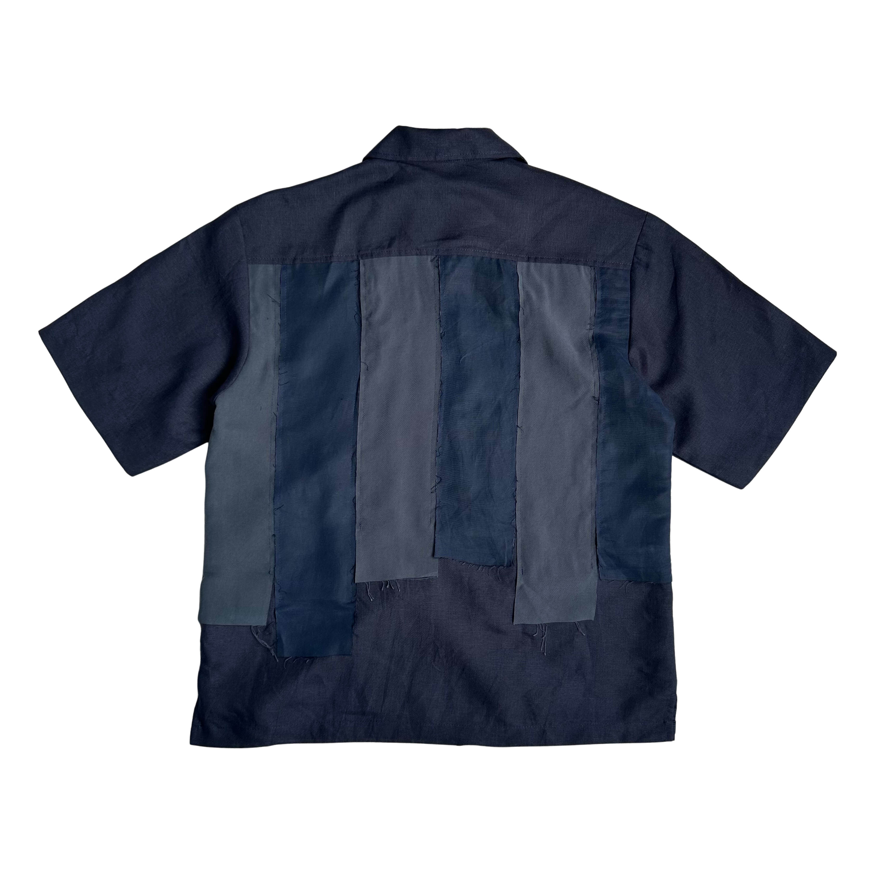 Reconstructed Panel Shirt (Navy & Grey)