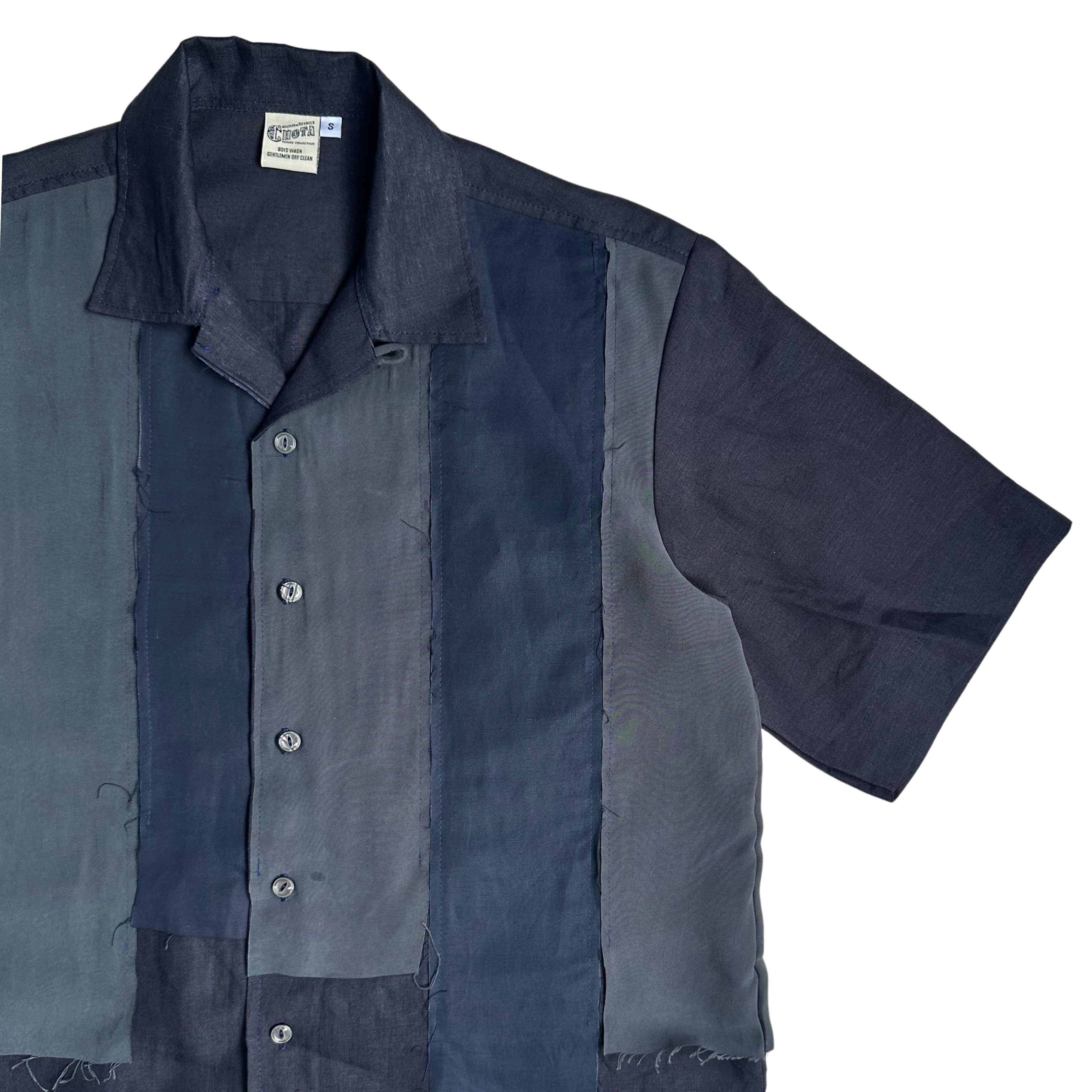 Reconstructed Panel Shirt (Navy & Grey)