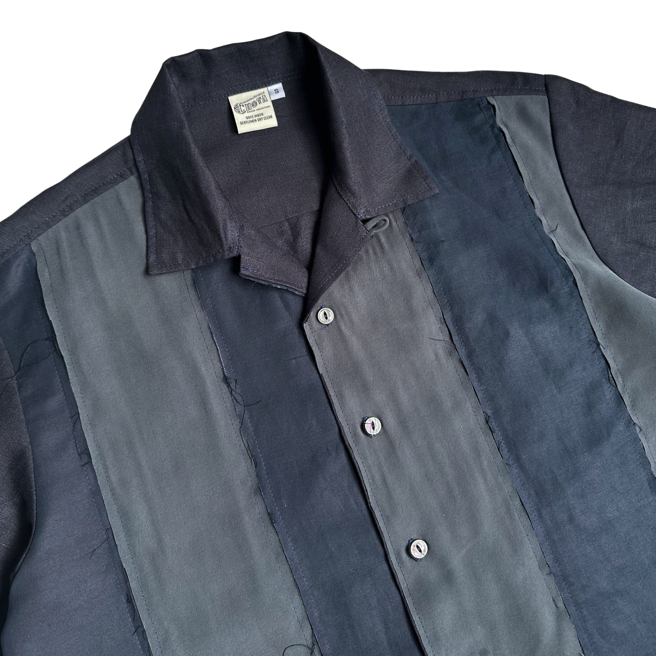 Reconstructed Panel Shirt (Navy & Grey)
