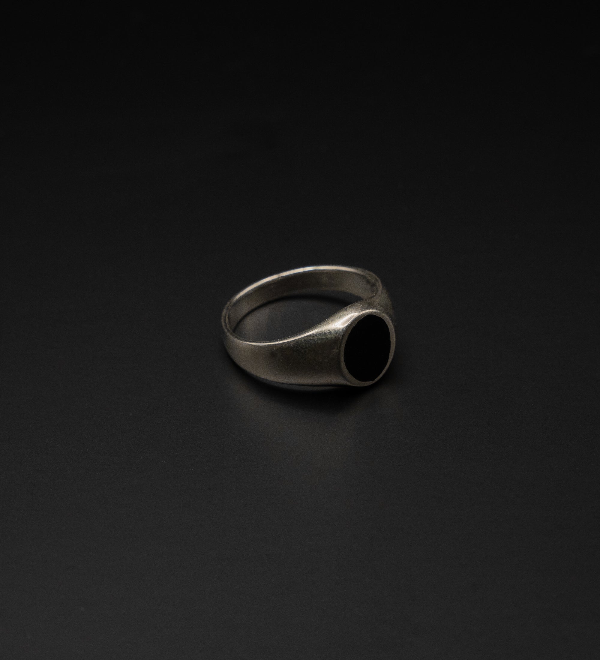 Black Onyx Signet Ring, Sterling Silver