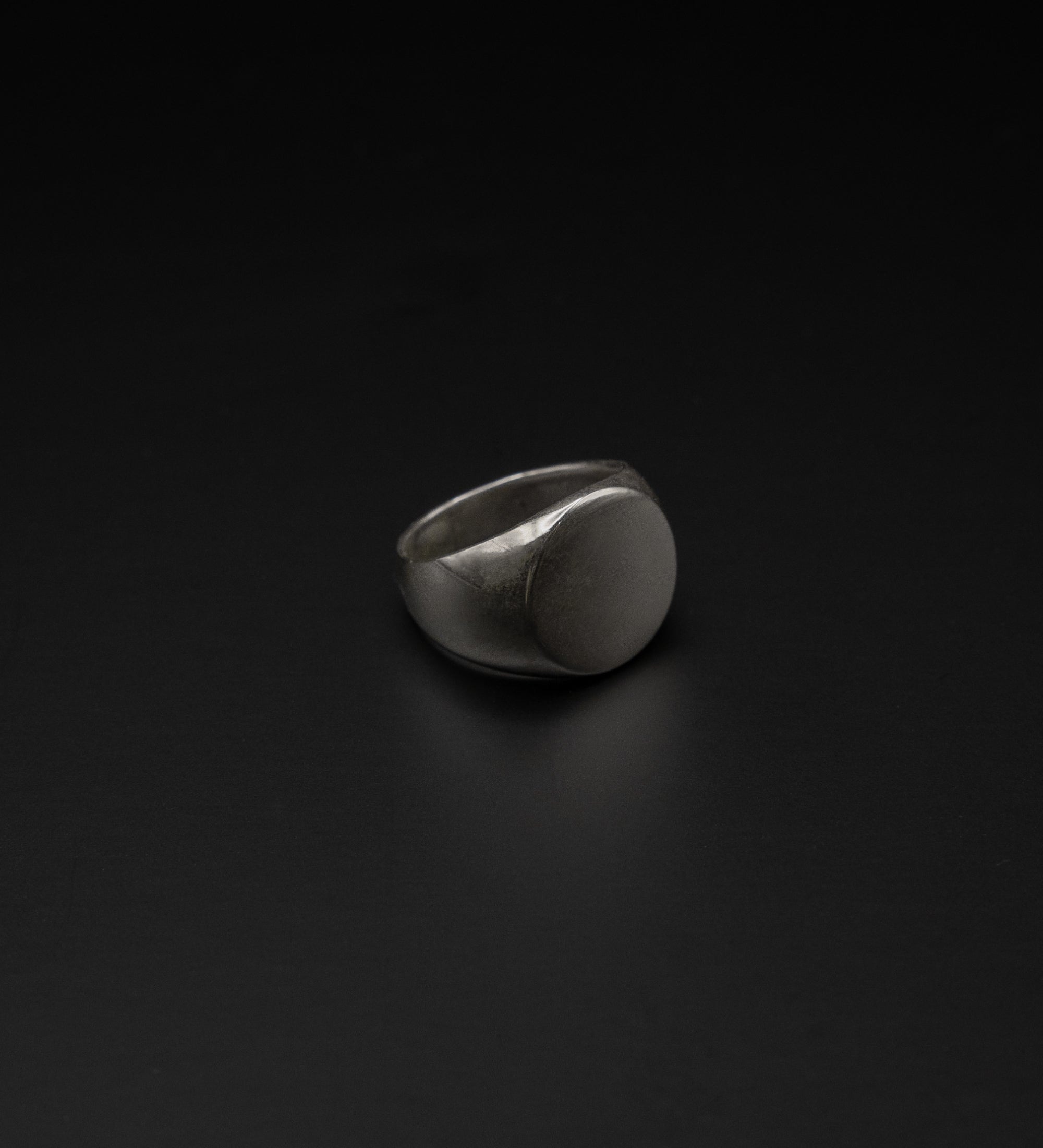 Round Signet Ring, Sterling Silver