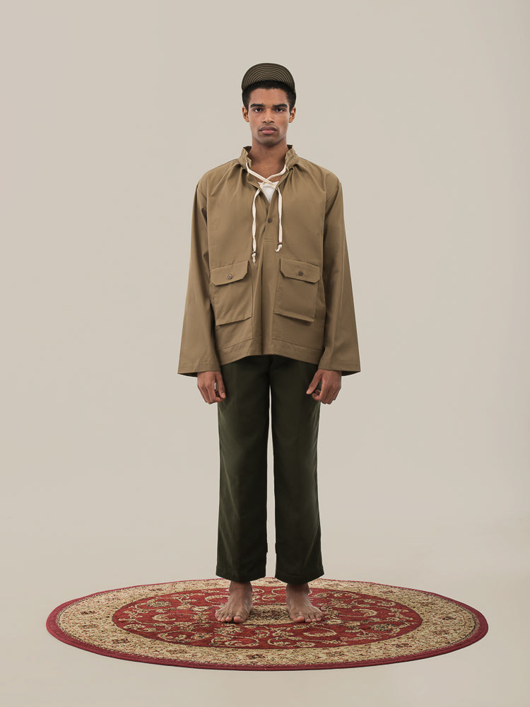 Riley Hoodless Anorak, Khaki Brown